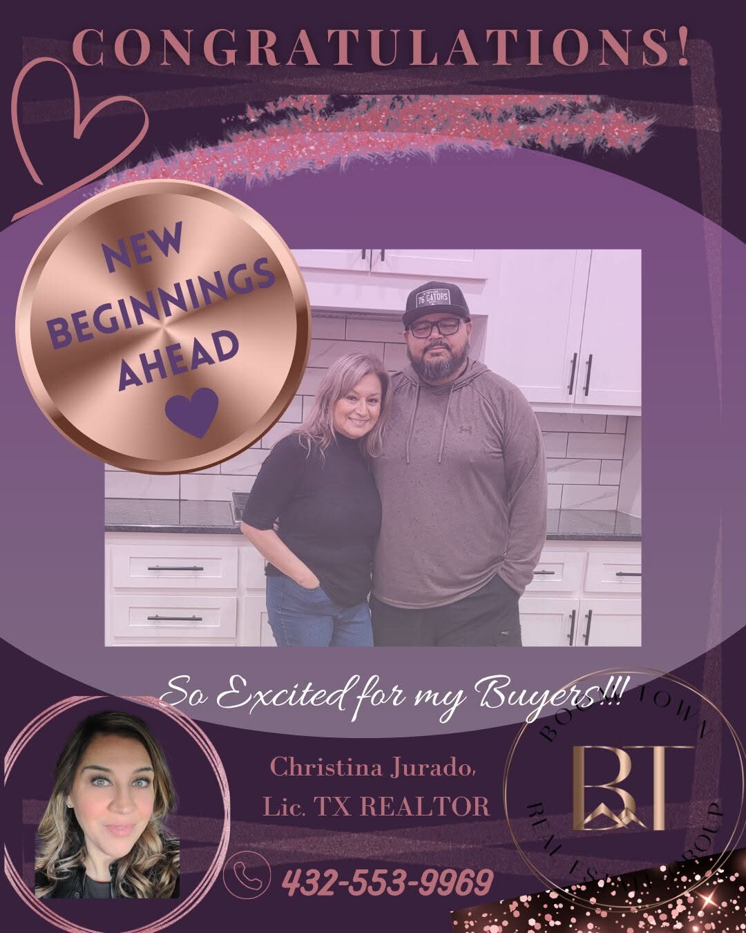 Congratulations post: new beginnings ahead for Christina's buyers